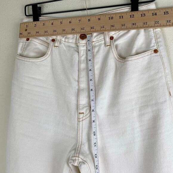 SLVRLAKE Beatnik Ankle Jeans Size 28 Ivory Ecru High Rise Straight Denim Staple - Picture 13 of 14